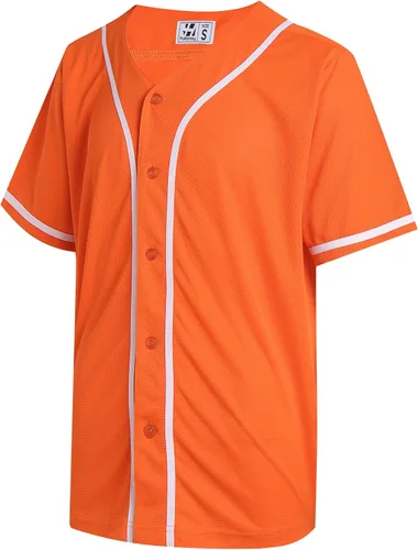 Miniatura 17 de Pullonsy Camiseta de béisbol en blanco para hombres y mujeres, camisas de manga corta con botones completos, hip hop, hipster, uniformes deportivos