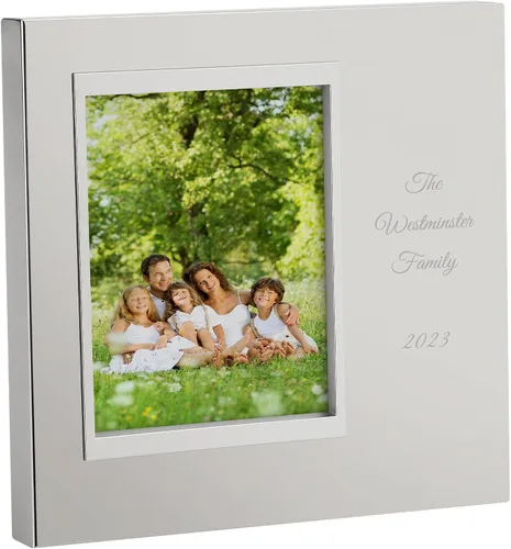 Miniatura 2 de THINGS REMEMBERED Marco de fotos horizontal / paisaje de 4 x 6 pulgadas, color plateado (personalizable)