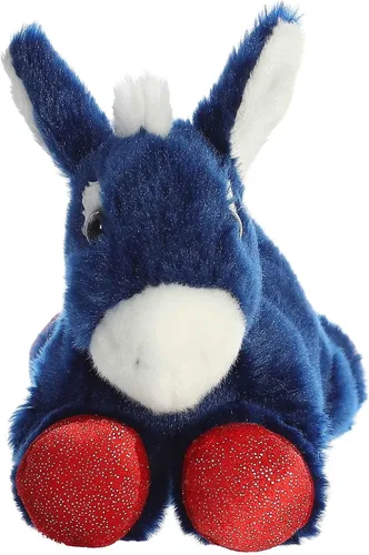 Miniatura 2 de Aurora® Adorable Mini Flopsie™ Animal de peluche de burro valiente, facilidad juguetona, compañeros atemporales, color azul, 8 pulgadas