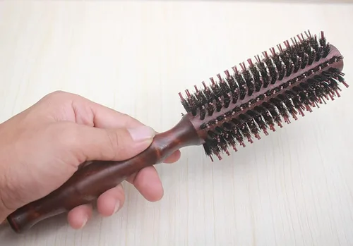 Miniatura 5 de Juego de cepillos premium 3 en 1 para mujeres y hombres: cepillo de pelo redondo de cerdas de jabalí natural, cepillo de peinado de alfiler, peine