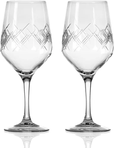 Rolf Glass Mid-Century Modern - Copa de vino multiusos | Vaso de 19.5 onzas | Sin plomo y rueda de diamante grabada en los Estados Unidos | Juego de