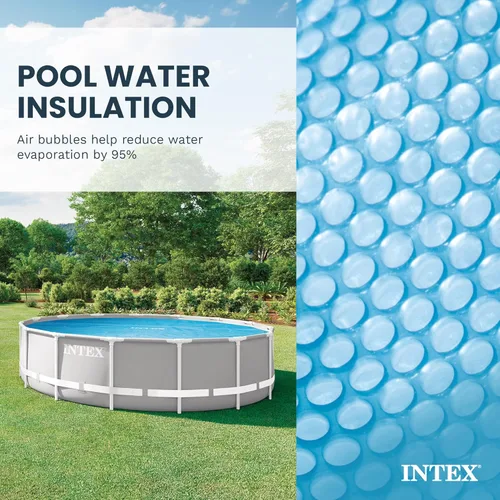 Miniatura 4 de Cubierta solar Intex de 18 pies de diámetro, para piscinas, fácil de instalar y enmarcar, Azul
