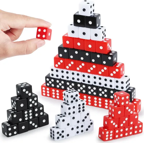 Miniatura 9 de Juego de 100 dados de casino estándar de 0.631 pulgadas, juego de dados acrílicos a granel de 6 caras para actividades de mesa, juegos temáticos