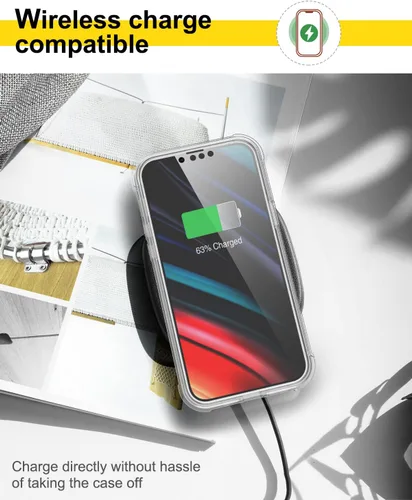 Miniatura 6 de SURITCH Funda transparente para iPhone 13 Pro Max, [protector de pantalla antiespía integrado] Funda rígida a prueba de golpes de 360°