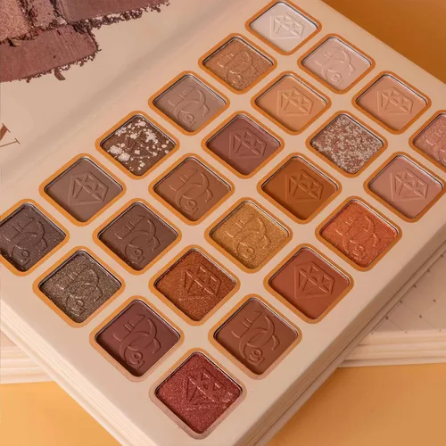 Miniatura 7 de Paleta de maquillaje, sombra de ojos, resaltador, rubor y contorno, juego de paleta de maquillaje plegable estilo libro de 4 capas, brillo metálico