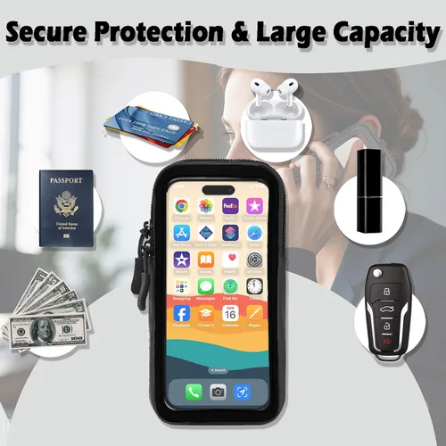 Miniatura 5 de Prime Comfort Funda para teléfono celular con correa cruzada ajustable y correa para la muñeca, bolsa transparente para teléfono celular compatible