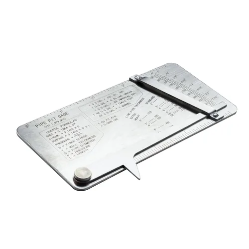 Miniatura 7 de HFS (R) Prueba de calibrador de soldadura de pozo de tubería Inspección de soldador cubital 0 a 1/2" en incrementos de 1/64" y 0.020