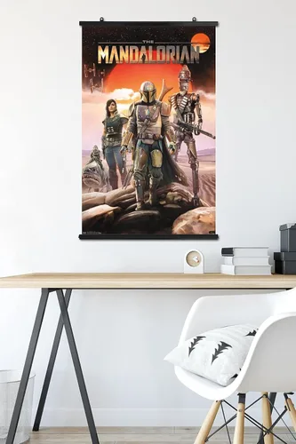Miniatura 5 de Trends International Star Wars: The Mandalorian - Póster de pared de grupo, 22.375 x 34 pulgadas, paquete de póster y clip