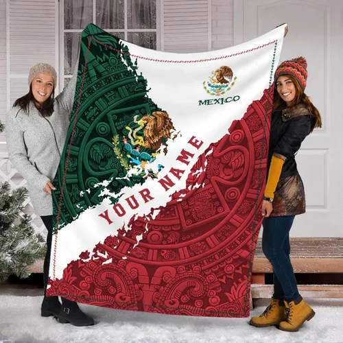 Miniatura 32 de Manta de México con nombre personalizado para hombres y mujeres, manta de bandera personalizable, regalo divertido, felpa mullida, suave microforro