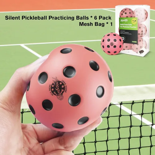 Miniatura 3 de Pelotas de pickleball silenciosas, paquete de 6 bolas de espuma silenciosas para práctica de pickleball en interiores y exteriores, bolas