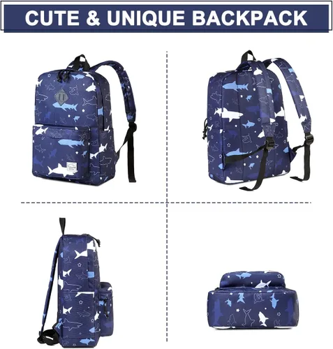 Miniatura 5 de VASCHY - Mochila ligera resistente al agua, mochila casual para hombres y niños, tiburón