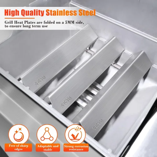 Miniatura 3 de 7635 Barras aromatizantes SUS304 de 15.3 pulgadas para Weber Spirit I y II 200 Series - E210, S210, E220, S220 con perillas de control frontal
