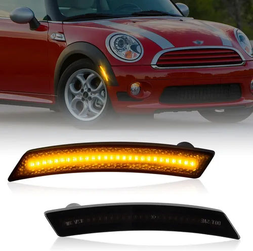 Gempro Luces Marcadoras LED Laterales Delanteras Ámbar Lámparas Marcadoras de Parachoques para 2008-2014 MINI Cooper R55 R56 R57 R58 R59 R60 R61