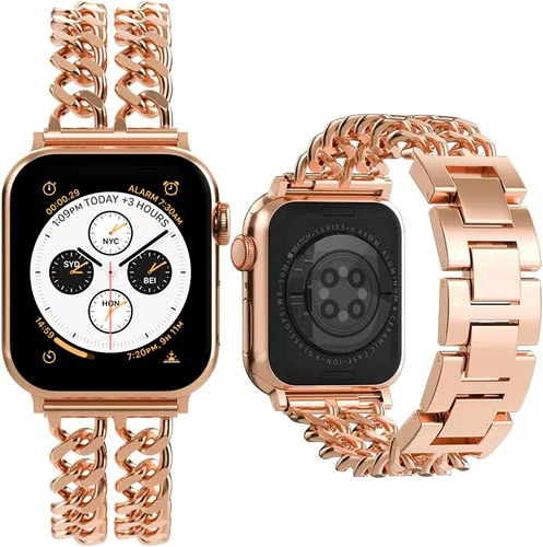 Miimall Correa de repuesto delgada compatible con Apple Watch Band de 1.496 in 1.575 in 1.614 in 1.654 in 1.732 in 1.772 in 1.929 in, correa de