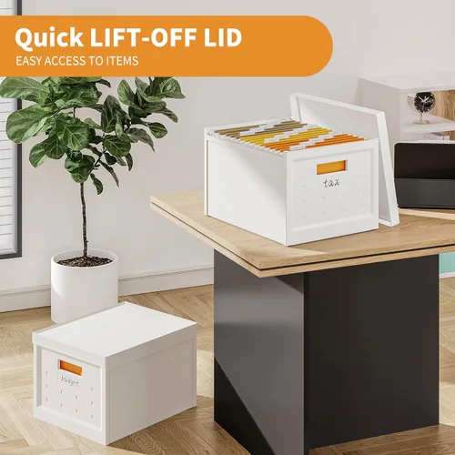 Miniatura 7 de Seseno Caja organizadora de archivos con tapa, organizador universal de archivos colgantes, caja de carpetas de archivos de tamaño carta/legal