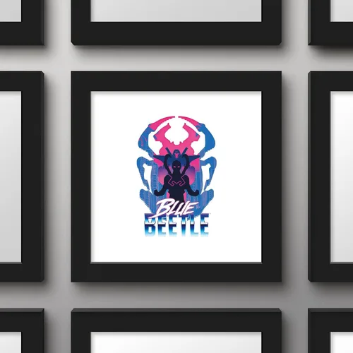 Miniatura 2 de Trends International Gallery Pops DC Comics Blue Beetle - Póster retro de Super Future Blue Beetle para pared, 12 x 12 pulgadas, versión de marco