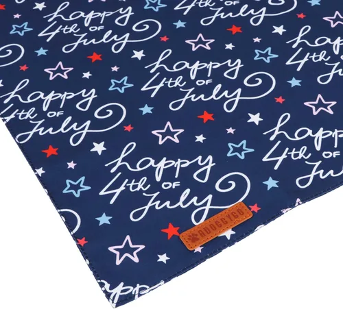 Miniatura 6 de ADOGGYGO Bandana para perro con bandera americana, bufanda para mascotas del 4 de julio en blanco y azul, tela duradera premium, ajustable, bandanas