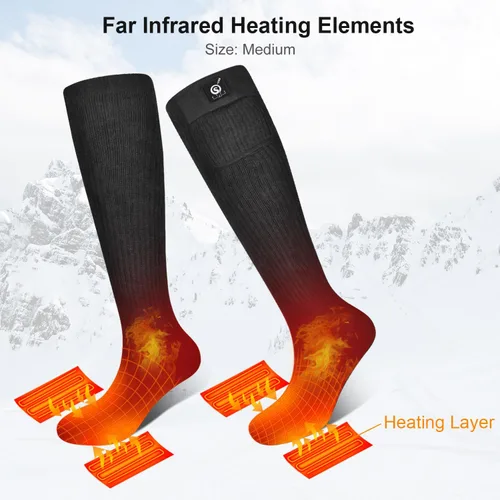 Miniatura 7 de Calcetines térmicos para mujeres y hombres, calentadores de pies eléctricos recargables, calcetines de calefacción con batería recargable, pies