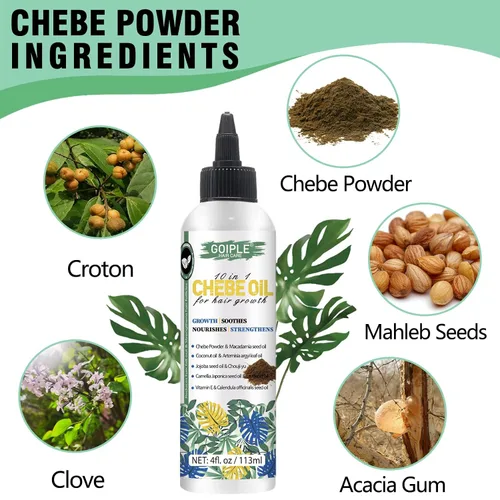 Miniatura 2 de WOZUTUNT 4 FL OZ Aceite natural de cabello Chebe para el crecimiento del cabello, hidratante para el cuero cabelludo, para todo tipo de cabello