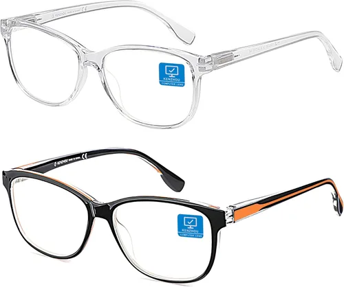 Miniatura 11 de K KENZHOU Lentes de luz azul para mujeres y hombres, lentes de bloqueo de luz azul para teléfonos de juegos de computadora, antifatiga ocular y Negro