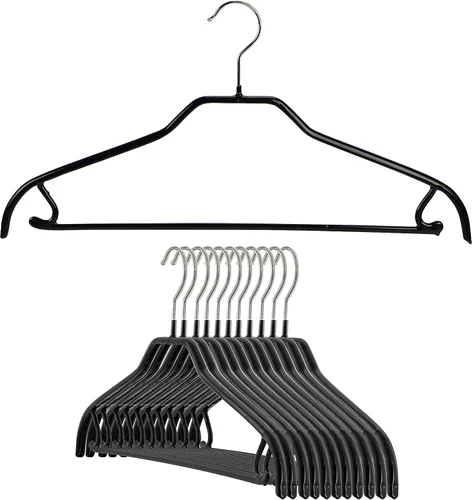 Miniatura 15 de MAWA by Reston Lloyd Silhouette Series - Percha antideslizante para ahorrar espacio con barra y gancho para pantalones y faldas, estilo 41/FRS, Negro