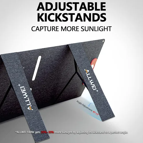 Miniatura 7 de ALLWEI Panel solar portátil de 200 W para generador solar de estación de energía de 1200 W 2400 W, salidas 3 en 1, cargador solar de 18 V