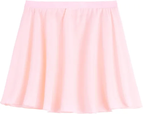 Miniatura 2 de Domusgo Girls Ballet Dance Chiffon Skirt Pull On Ballerina Dancewear for 2-12 Years Old Kids Competition Party Pink Black
