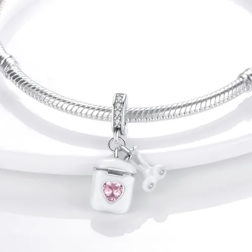 Miniatura 3 de MULA - Dijes de plata de ley 925 para pulseras y collares, colgantes de letras para la familia, cuentas de viaje en avión, dijes de árbol