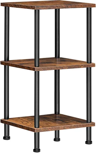 Miniatura 11 de HOOBRO Estante esquinero de 5 niveles, estante de exhibición cuadrado de esquina, estante alto para plantas, estantería de esquina para espacios