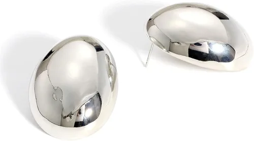 Miniatura 6 de KELMALL Aretes de aro gruesos de oro para mujer, aros abiertos gruesos de gran tamaño, ligeros, poste de plata de ley 925