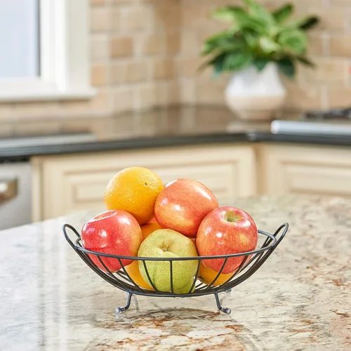 Miniatura 5 de Spectrum Yumi - Frutero arqueado para mesa de comedor, encimera de cocina, organizador de frutas, soporte de cesta de frutas de alambre negro