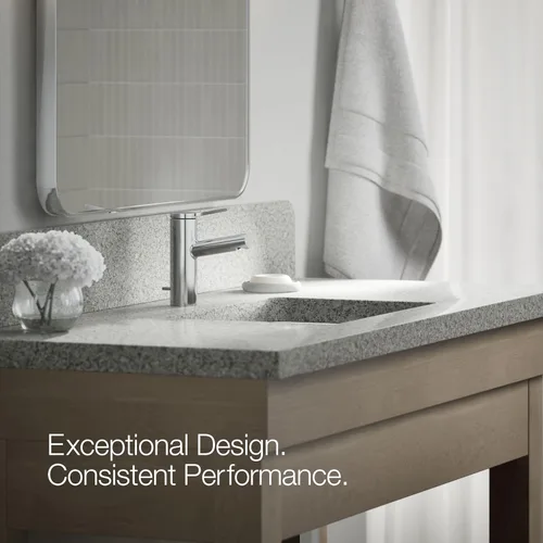 Miniatura 4 de KOHLER K-99491-4-CP Elate - Grifo de lavabo de baño con mango único, desagüe emergente, 1.2 GPM, manija de una sola palanca, diseño elegante, cromo