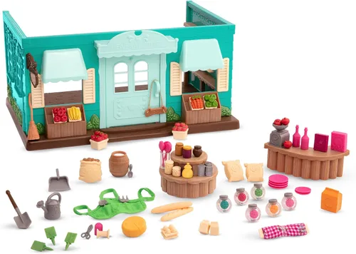 Miniatura 14 de Li'l Woodzeez Pass – the – Pasta Restaurant Playset – Juego de casa de muñecas de 41 piezas con mesa, bancos, comida y accesorios para juegos de rol