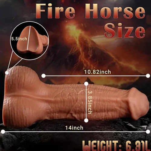 Miniatura 5 de Consolador de caballo de 14 pulgadas, consolador masivo XXL de 3.7 pulgadas de diámetro con cabeza grande acampanada, consolador anal gigante