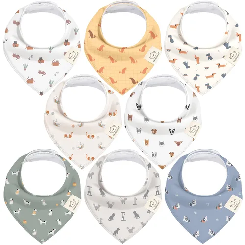 Miniatura 15 de KeaBabies - Juego de 8 baberos tipo bandana para bebés, niñas y niños - Baberos de algodón orgánico para babeo y dentición para recién nacidos