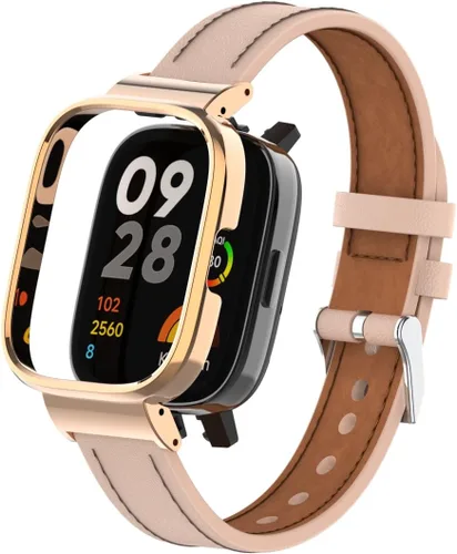 Miniatura 8 de HOPMC Protege tu reloj inteligente Redmi 3 con marco de metal protector y correa de cuero de microfibra que se adapta a tamaños de 5.15 a 9.05