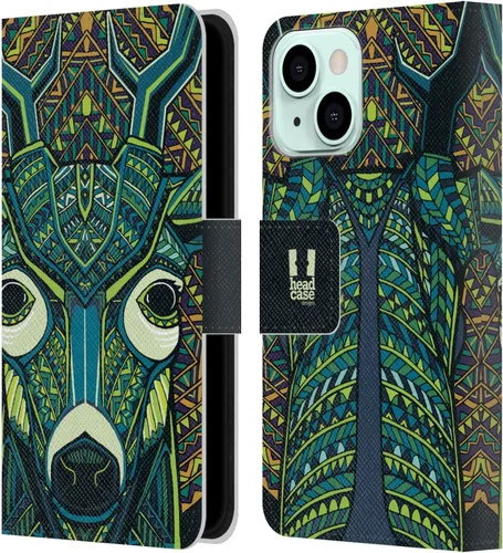 Miniatura 13 de Head Case Designs Bear Aztec Animal Faces 2 Leather Wallet Case Compatible with Apple iPhone 13 Mini
