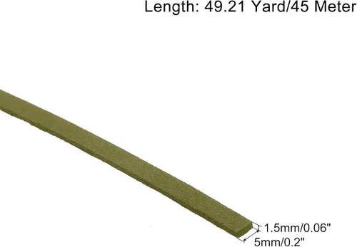 Miniatura 2 de uxcell Cordón de gamuza, 49.21 yardas, 0.197 in, cuerda plana de hilo de cuero para bolso, bolso, cordones de zapatos, manualidades, fabricación