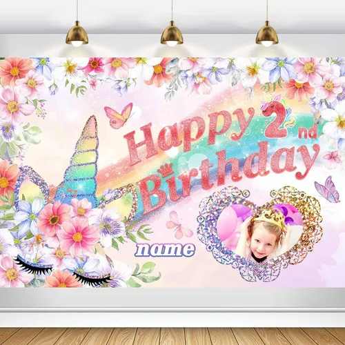 Miniatura 14 de Cartel personalizado de decoración de 2º cumpleaños con foto y nombre personalizados Personalizado-2º Coche