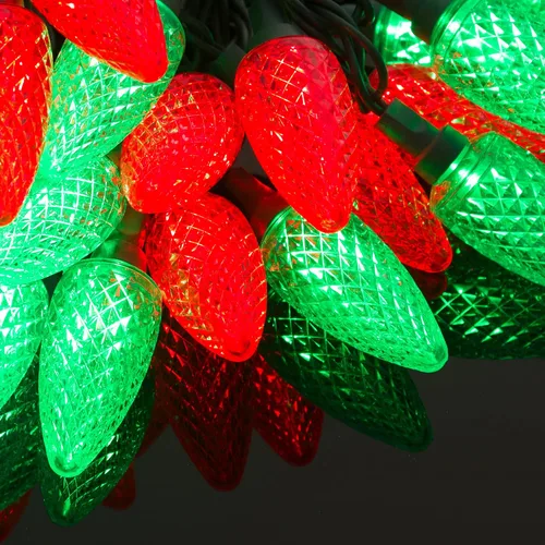 Miniatura 8 de DEWENWILS Luces de Navidad C9 para exteriores, 33.3 pies, 50 luces LED para árbol de Navidad, impermeables, grandes luces de Navidad, extensibles