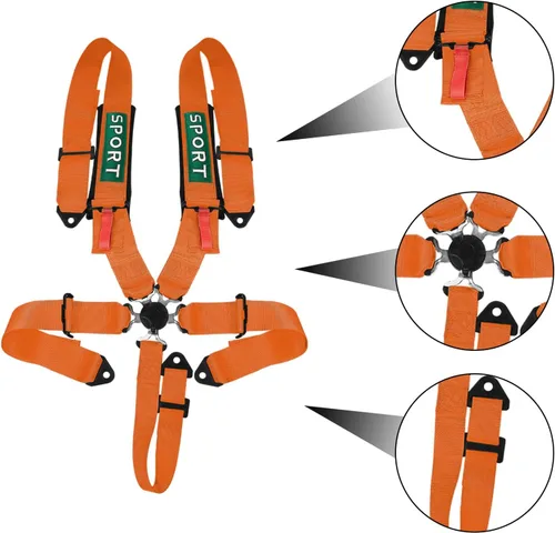 Miniatura 2 de DING.PAI 5 Point Racing Harness SFI Approved Protection Heavy Duty Shoulder Pads Quick Release Cam Lock