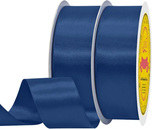Miniatura 296 de Cinta de satén blanca antigua de doble cara de 1-1/2 pulgadas x 50 yardas, cinta de poliéster para envolver regalos, día de San Valentín, bodas