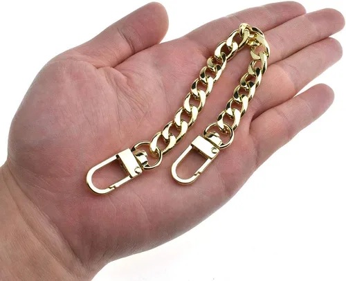 Miniatura 56 de HAHIYO Correa metálica de cadena para bolso de 43.3' de oro para bolso cruzado, bandolera y bolso de mano, cómoda y plana de 0.4' de ancho, extra