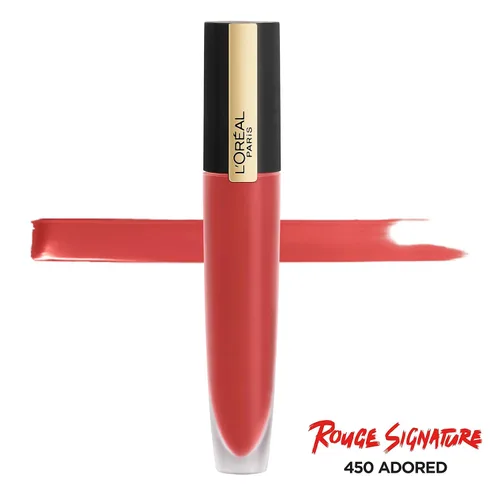 Miniatura 2 de L'Oréal Paris Makeup Rouge Signature - Tinta de labios mate, Adored Adorado
