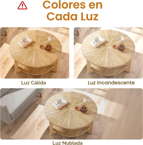 Miniatura 8 de Mesa de café redonda, mesa de café circular de madera de 35" con estante de almacenamiento, mesa central de 2 niveles para sala de estar