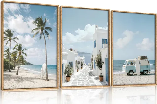 Miniatura 32 de Arte de Pared de Lienzo Enmarcado con Grandes Pinceladas Abstractas, Decoración de Pared Azul Marino Neutro, Pintura de Pared Moderna en Tonos