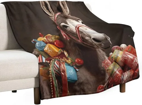 Miniatura 15 de Manta cálida de Navidad Folk Botanicals de microforro polar ultrasuave y cálida, acogedora manta ligera, manta rústica de vacaciones de 30 x 40