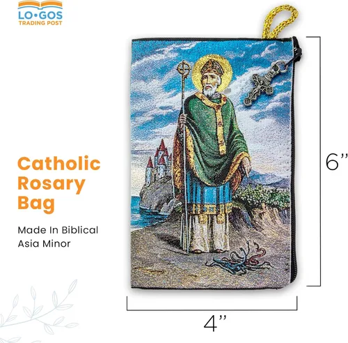 Miniatura 55 de Bolsa de rosario católico, estuche de rosario de bautismo para niños con números 6:24-26, versículo de la Biblia, 4 x 6 pulgadas, joyería y monedero