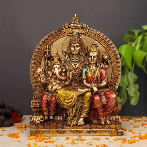 zig zag Lord Shiva & Family Shiv Parivar - Estatua religiosa ídolo para Pooja Room Mandir, templo, tamaño de regalo de 8 pulgadas