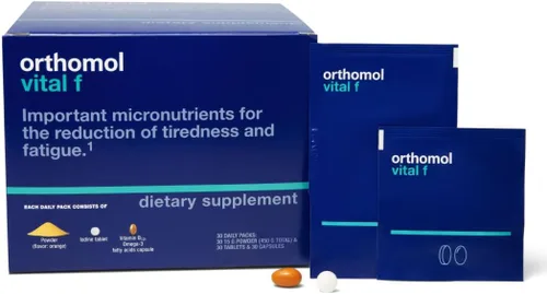 Orthomol Vital F Polvo y Tableta en Sobre, Multivitamínico para Mujeres, Suministro de 30 Días, Vitaminas A, B, C, D, E, K, Calcio, Yodo, Omega-3…